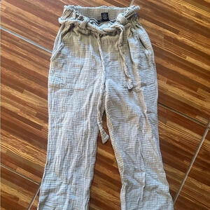 Tie waist beige pants size Small